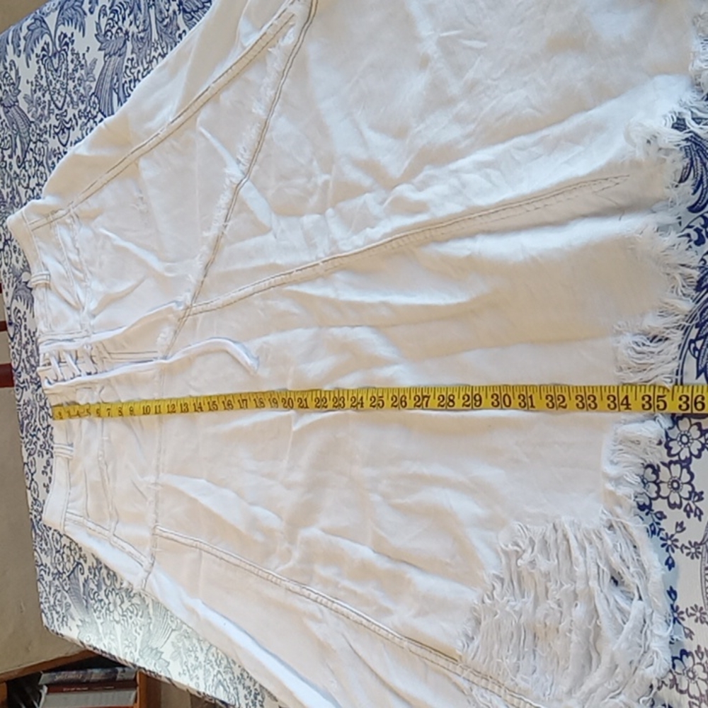 Free people distressed white long skirt 8